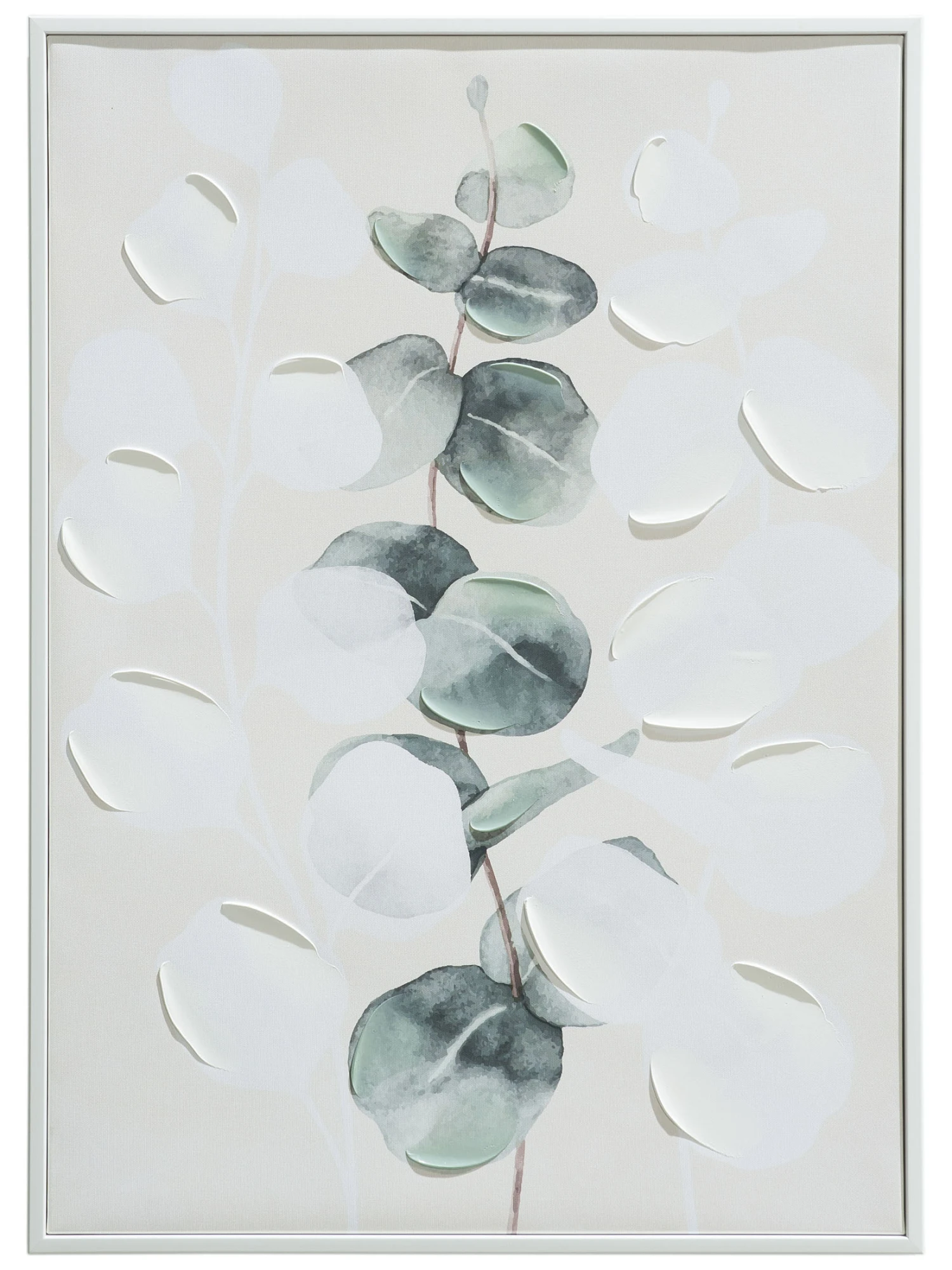 Leinwand-Druck-handbemalt, Hellgrün/Weiss Leinwand-Druck-handbemalt, Hellgrün/Weiss -Einrichtungsgegenstände Geschäft Astala Druckgerahmt Gruen HellgruenWeiss 50x70 pla