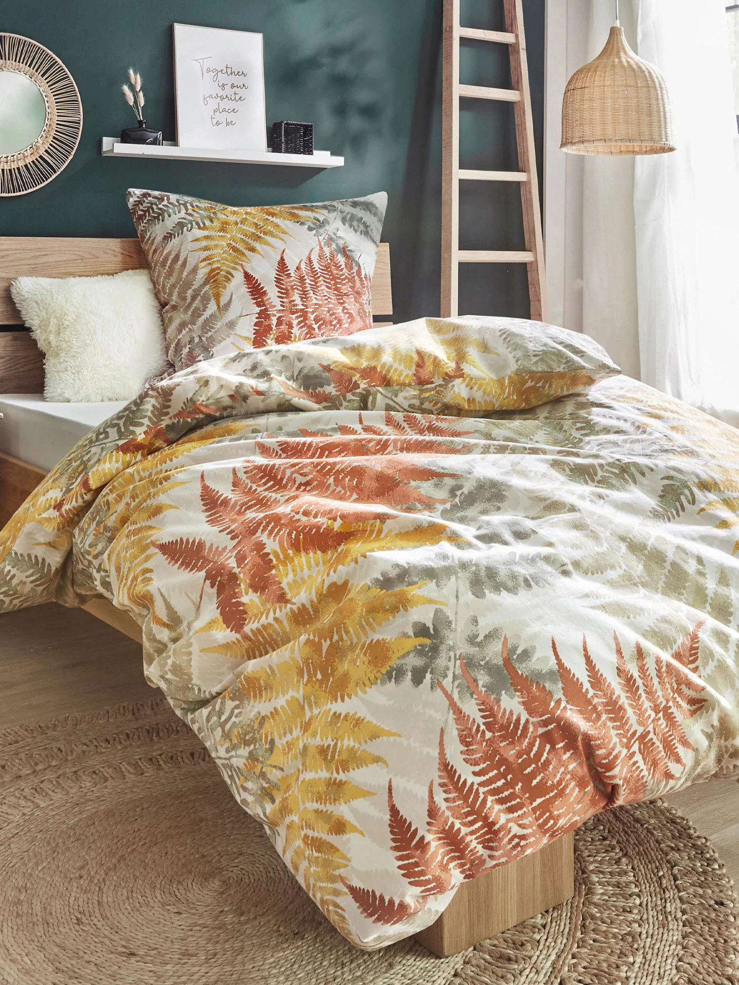 Bettwäsche, Curry Bettwäsche, Curry -Einrichtungsgegenstände Geschäft AutumnVibes Bettwaesche Gelb Curry 135x200 mil