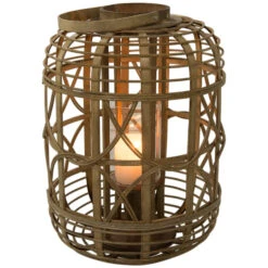 Laterne, Natural -Einrichtungsgegenstände Geschäft Balaro Laterne Braun Natural 32x32x45 per2