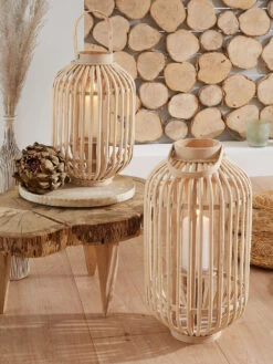 Laterne, Hellbeige -Einrichtungsgegenstände Geschäft BambuslichtBenny Laterne beige Hellbeige mil