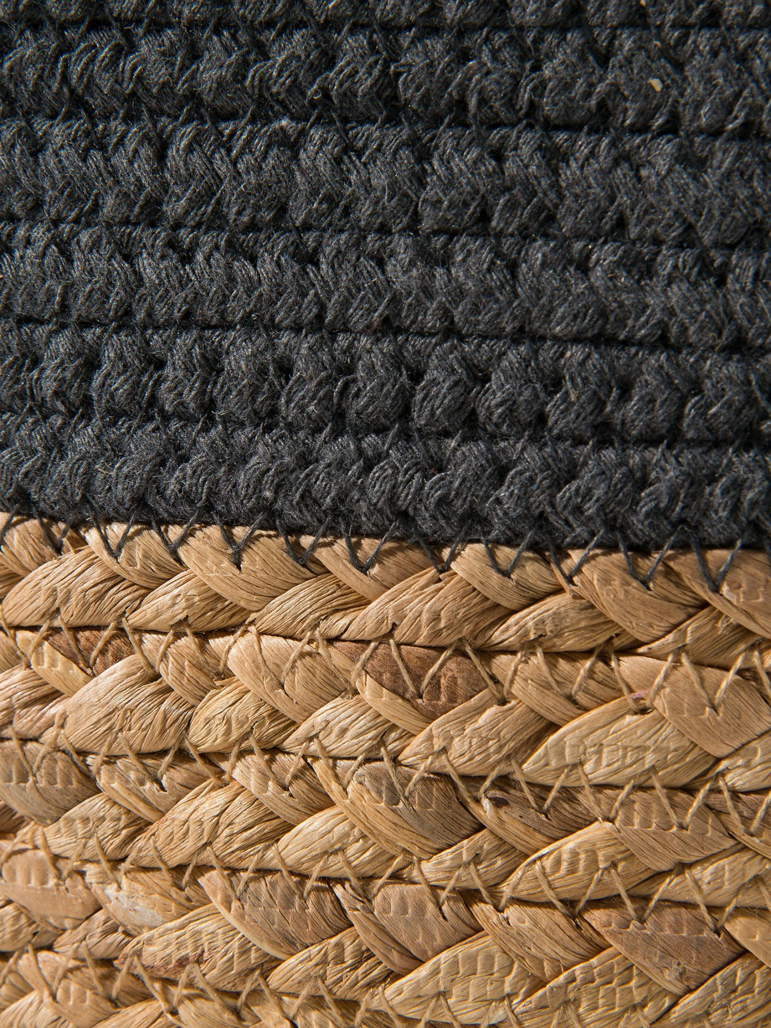 Korb, Anthrazit/Natur Korb, Anthrazit/Natur -Einrichtungsgegenstände Geschäft Bandra Korb Dunkelgrau AnthrazitNatur 30x30x26 lup3