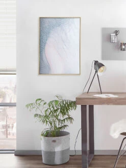 Leinwand-Druck-gerahmt, Hellgraublau