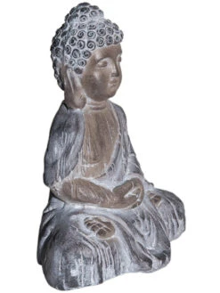 Figur, Grau -Einrichtungsgegenstände Geschäft BuddhaSmile Figur Braun Grau 17x24x34 per2