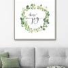 Leinwand-Druck-gerahmt, Weiss/Grün -Einrichtungsgegenstände Geschäft ChooseJoy Druckgerahmt Gruen WeissGruen 32x32 mil