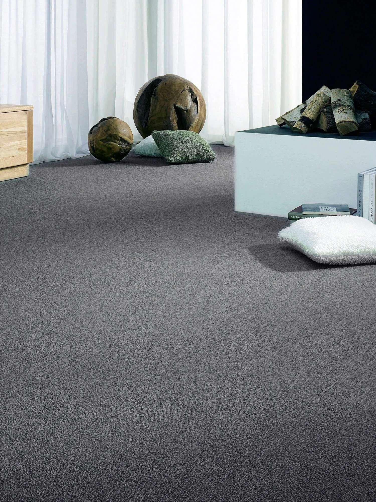 Schlingen-Teppichboden, Anthrazit 29 Schlingen-Teppichboden, Anthrazit 29 -Einrichtungsgegenstände Geschäft Color Schlingenteppichboden Dunkelgrau Anthrazit29 mil