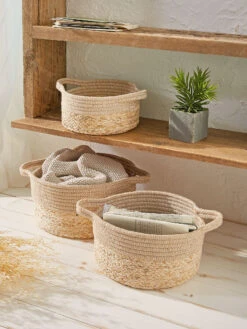 Korb, Beige -Einrichtungsgegenstände Geschäft Cotirda Korb Beige mil