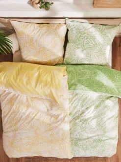 Satin-Bettwäsche, Gelb -Einrichtungsgegenstände Geschäft Elanora Bettwaesche Gruen Gelb 135x200 mil2