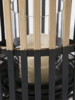 Laterne, Beige/Schwarz -Einrichtungsgegenstände Geschäft Fargosa Laterne Beige BeigeSchwarz 31x31x39 lup2