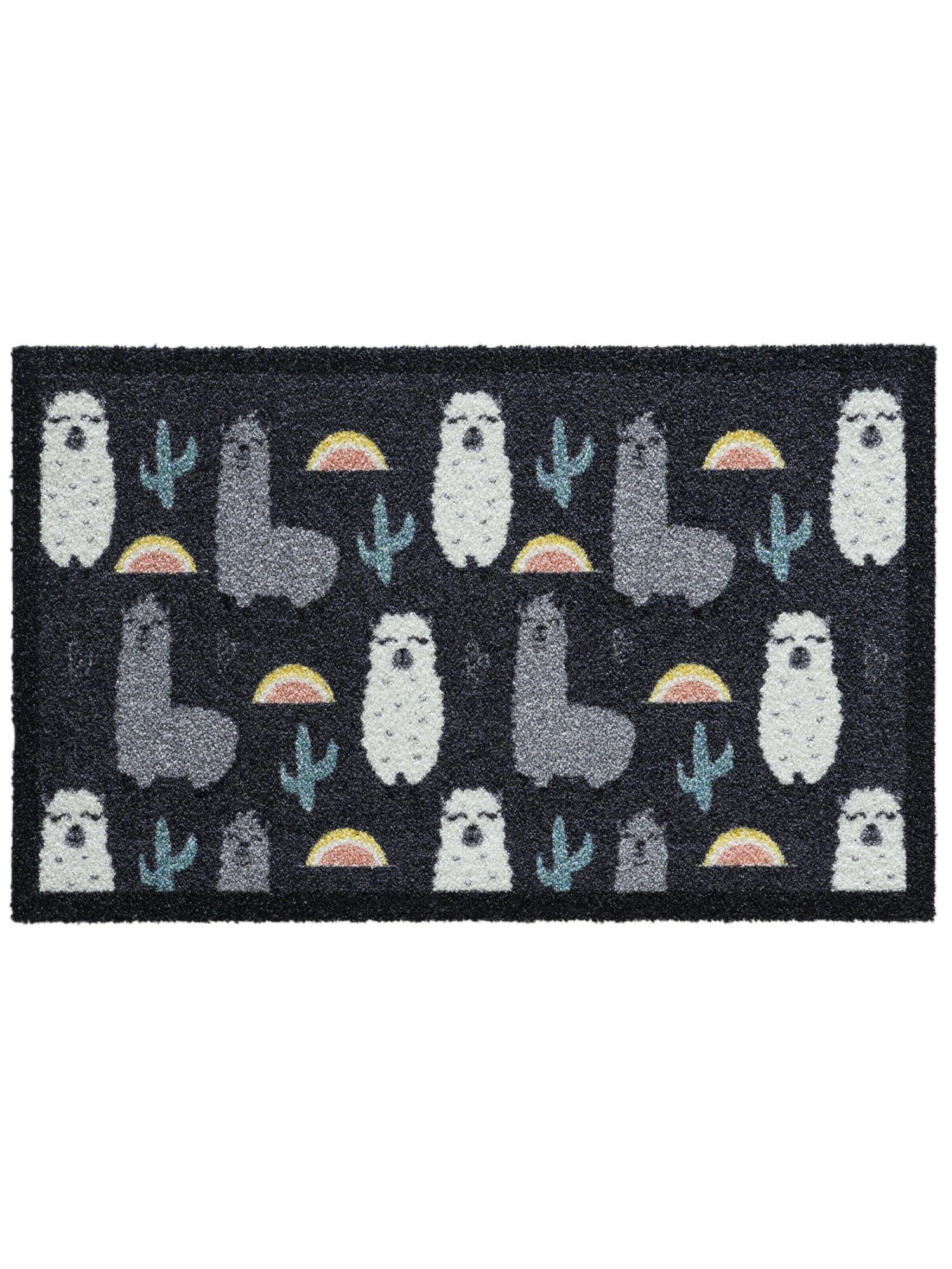 Fußmatte, Lama All Over Fußmatte, Lama All Over -Einrichtungsgegenstände Geschäft Fashion Fussmatte grau LamaAllOver 50x80 pla