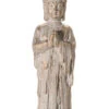 Figur, Weiss/Gold -Einrichtungsgegenstände Geschäft Gartenbuddha Figur Grau WeissGold 14x13x46 pla