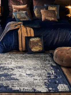 Vintage-Teppich, Royalblau