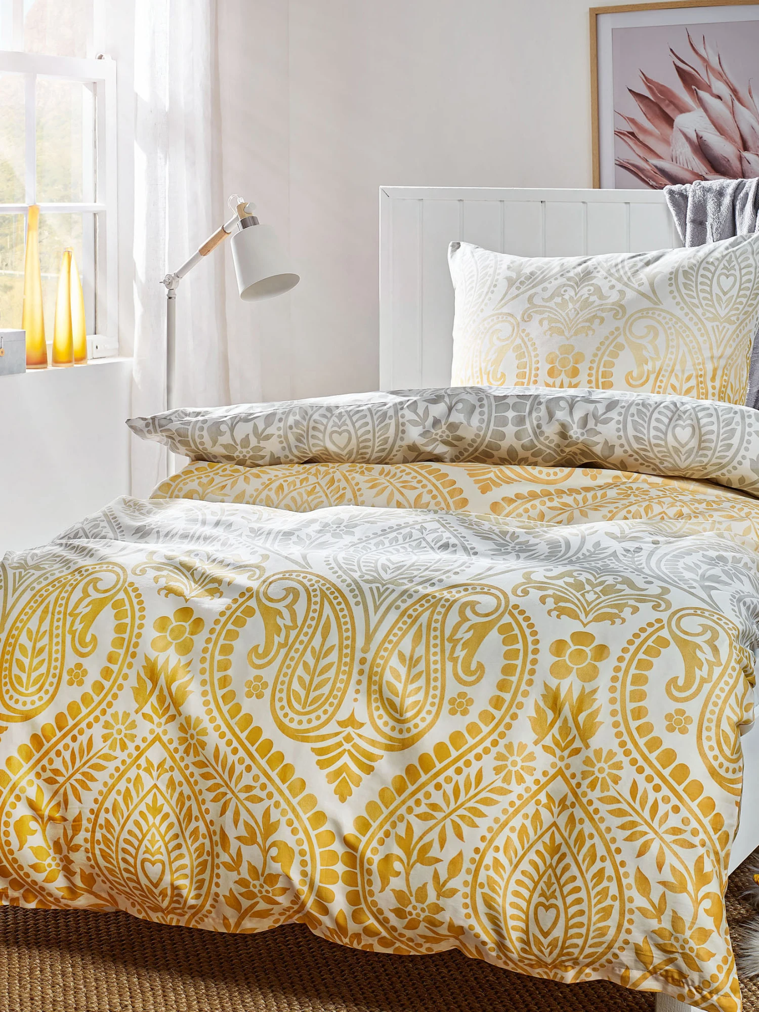 Bettwäsche, Sonnengelb Bettwäsche, Sonnengelb -Einrichtungsgegenstände Geschäft GoldenGrace Bettwaesche gelb Sonnengelb 135x200 mil