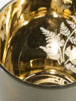 Teelichthalter, Dunkelgrün/Gold -Einrichtungsgegenstände Geschäft Goldfarn Teelichthalter Gruen DunkelgruenGold 10x10x122C5 lup1
