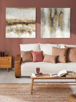 Leinwand-handgemalt, Graubeige