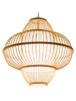 Einrichtungsgegenstände Geschäft -Einrichtungsgegenstände Geschäft Imari Pendelleuchte Beige Bambus 42x42x40 per1