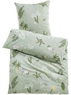 Kinderbettwäsche, Jungle Green -Einrichtungsgegenstände Geschäft JungleFever Bettwaesche Gruen JungleGreen 135x200 pla