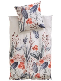 Satin-Bettwäsche, Offwhite -Einrichtungsgegenstände Geschäft Kalea Bettwaesche Mehrfarbig Offwhite 135x200 pla