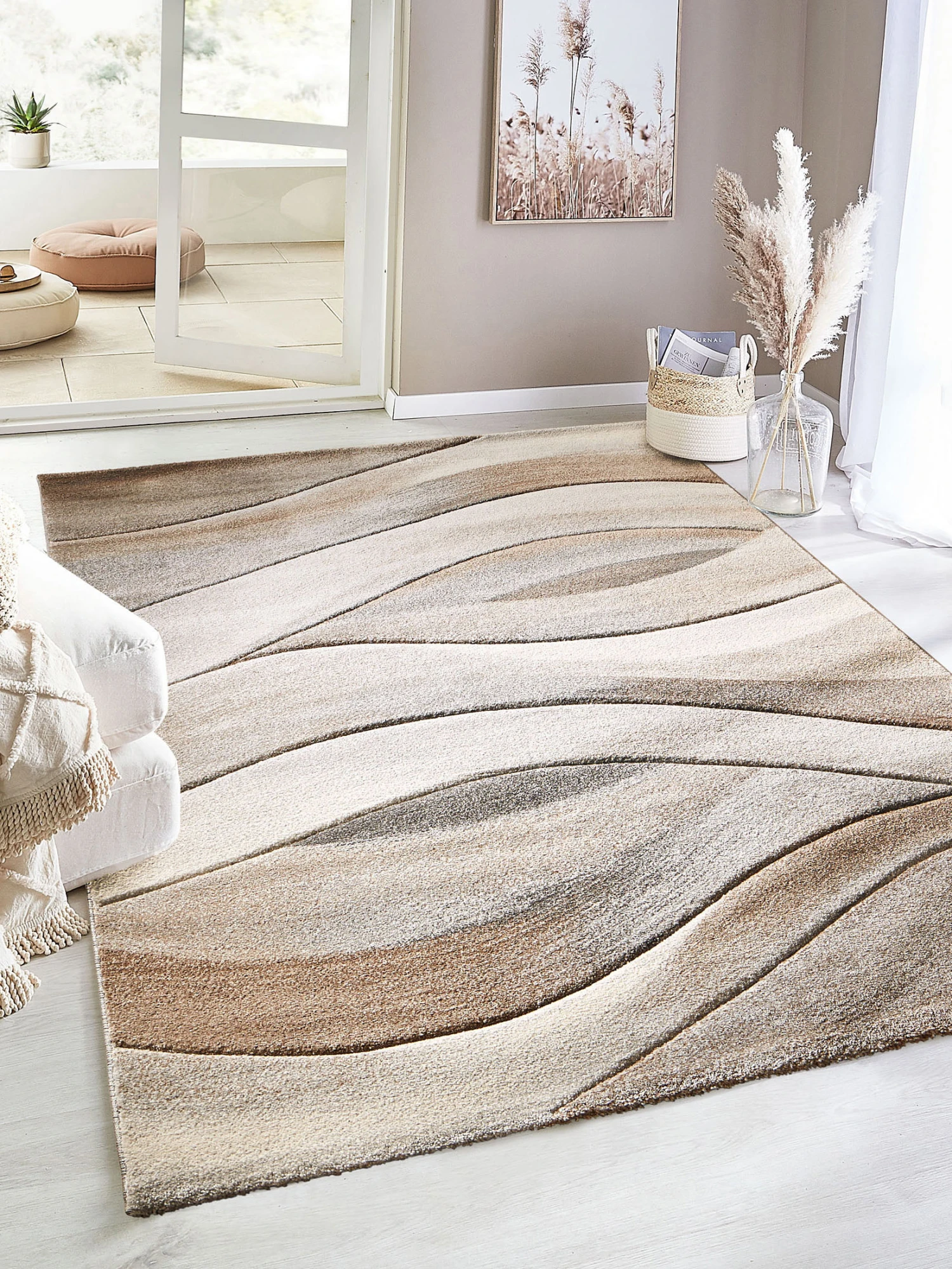 Moderner Teppich, Mandel Moderner Teppich, Mandel -Einrichtungsgegenstände Geschäft Kaleidoskop ModernerTeppich Braun Mandel 160x230 mil