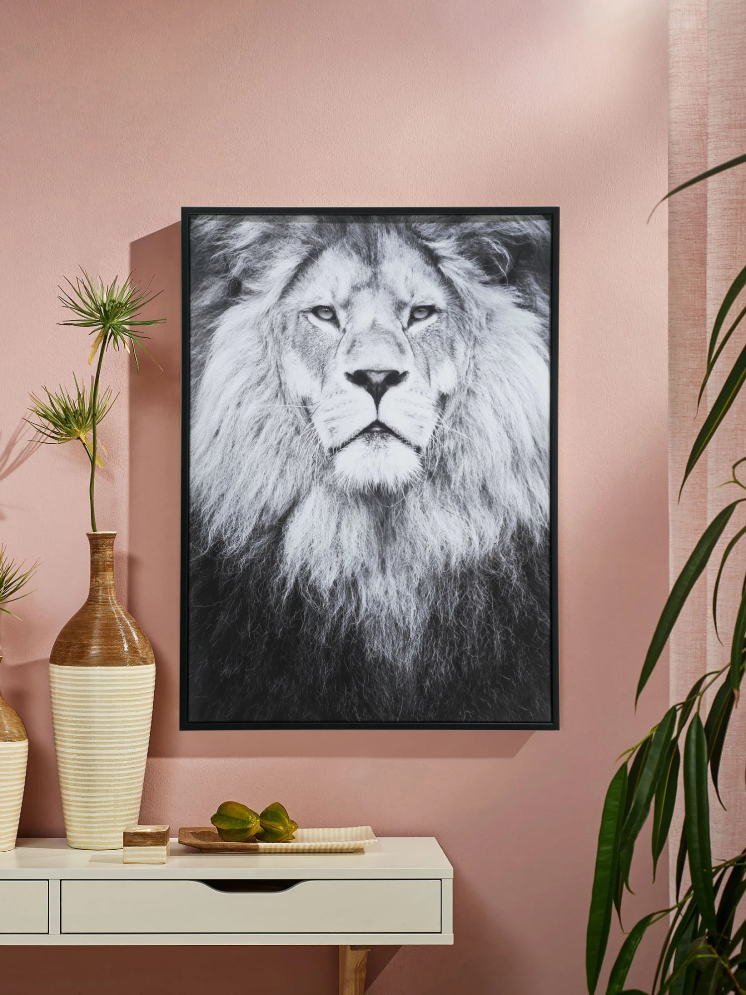 Leinwand-Druck-gerahmt, Schwarz/Grau Leinwand-Druck-gerahmt, Schwarz/Grau -Einrichtungsgegenstände Geschäft KingLeo Druckgerahmt Grau SchwarzGrau 50x70 mil
