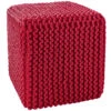 Strick-Pouf, Lilac 1 Strick-Pouf, Lilac -Einrichtungsgegenstände Geschäft Kiruna Sitzpouf dunkelrot lilac eckig per