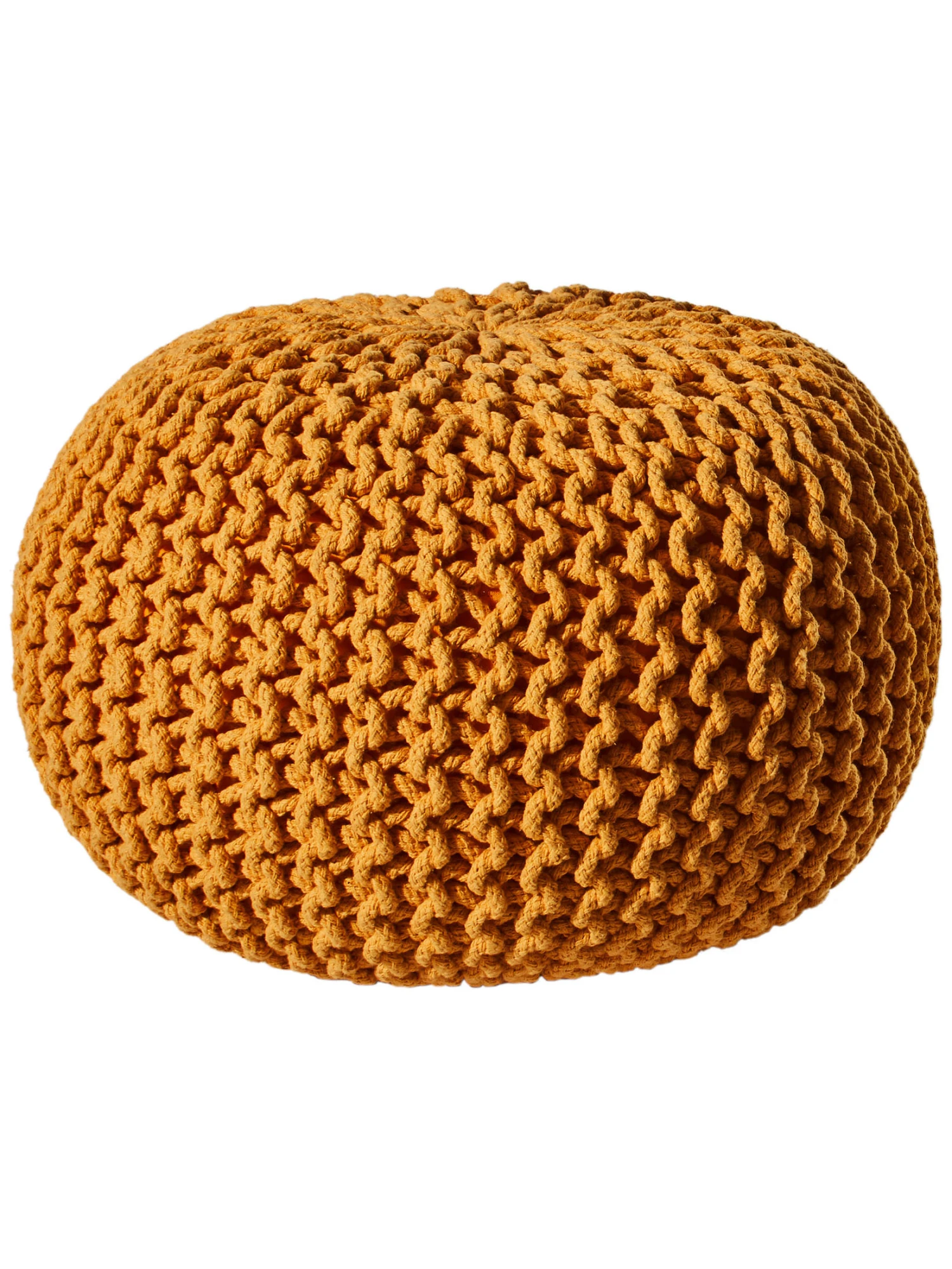 Strick-Pouf, Yellow Strick-Pouf, Yellow -Einrichtungsgegenstände Geschäft Kiruna Sitzpouf gelb yellow rund per