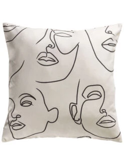 Kissen, Black/White -Einrichtungsgegenstände Geschäft Lenia Kissen SchwarzWeiss BlackWhite 45x45 pla