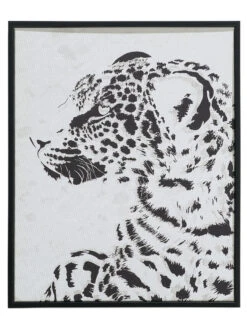 Leinwand-Druck-gerahmt, Schwarz/Weiss -Einrichtungsgegenstände Geschäft Leopard Druckgerahmt Schwarz SchwarzWeiss 40x50 pla