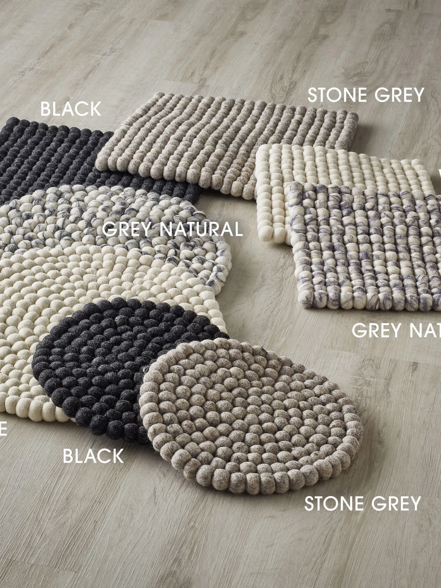 Topfuntersetzer, Stone Grey Topfuntersetzer, Stone Grey -Einrichtungsgegenstände Geschäft Liesta Filzkugel Untersetzer diverse mil 1