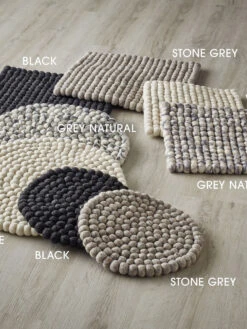 Topfuntersetzer, White -Einrichtungsgegenstände Geschäft Liesta Filzkugel Untersetzer diverse mil