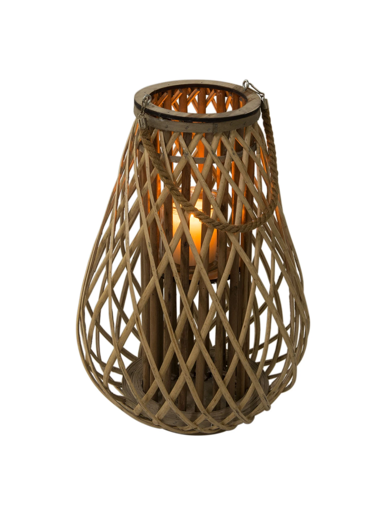Laterne, Natur Laterne, Natur -Einrichtungsgegenstände Geschäft Lunara Laterne Hellbraun Natur 28x28x50 per2