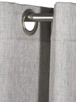 Ösenschal, Silber 6 Ösenschal, Silber -Einrichtungsgegenstände Geschäft Malia Gardine Oesenschal hellgrau Silber 140x245 lup1