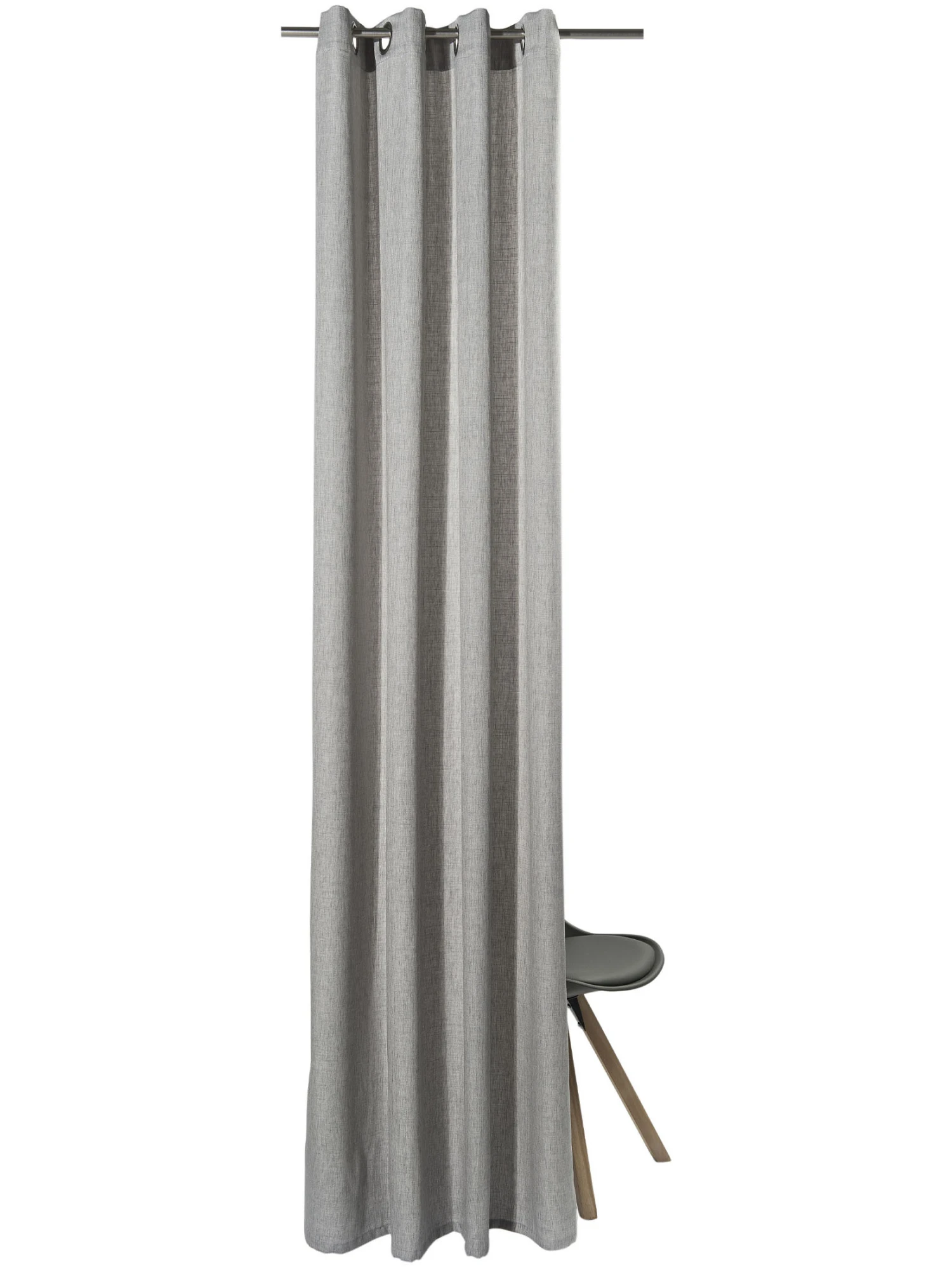 Ösenschal, Silber Ösenschal, Silber -Einrichtungsgegenstände Geschäft Malia Gardine Oesenschal hellgrau Silber 140x245 pla2