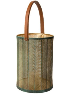 Laterne, Grün/Gold -Einrichtungsgegenstände Geschäft Maribel Laterne gruen GruenGold 25x25x35 per3