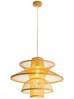 Hängeleuchte, Natural -Einrichtungsgegenstände Geschäft Nami Haengeleuchte Hellbraun Natural 50x50x37 per2