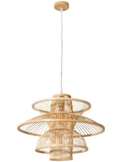 Hängeleuchte, Natural -Einrichtungsgegenstände Geschäft Nami Haengeleuchte Hellbraun Natural 50x50x37 per3