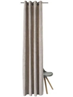 Ösenschal, Wolle -Einrichtungsgegenstände Geschäft Nuri Gardine Oesenschal Beige Wolle 140x245 pla2