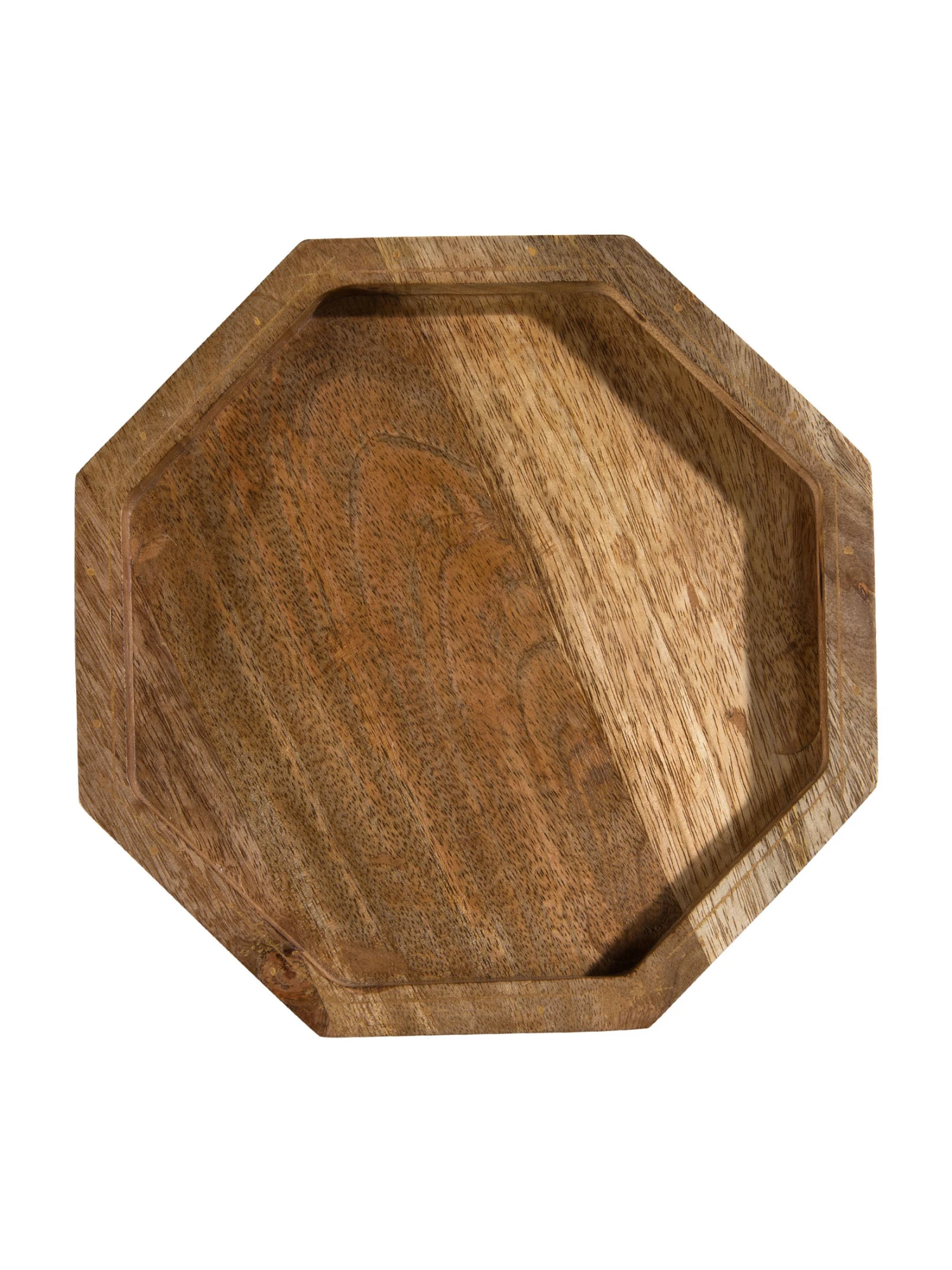 Deko-Tablett, Natural Deko-Tablett, Natural -Einrichtungsgegenstände Geschäft Octagon DekoTablett Braun Natural 22x24 pla
