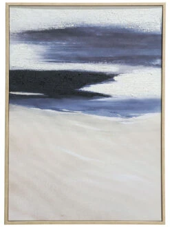 Leinwand-Druck-handbemalt, Blau 3 Leinwand-Druck-handbemalt, Blau -Einrichtungsgegenstände Geschäft Orkan Druckgerahmt Beige Blau 50x70 pla