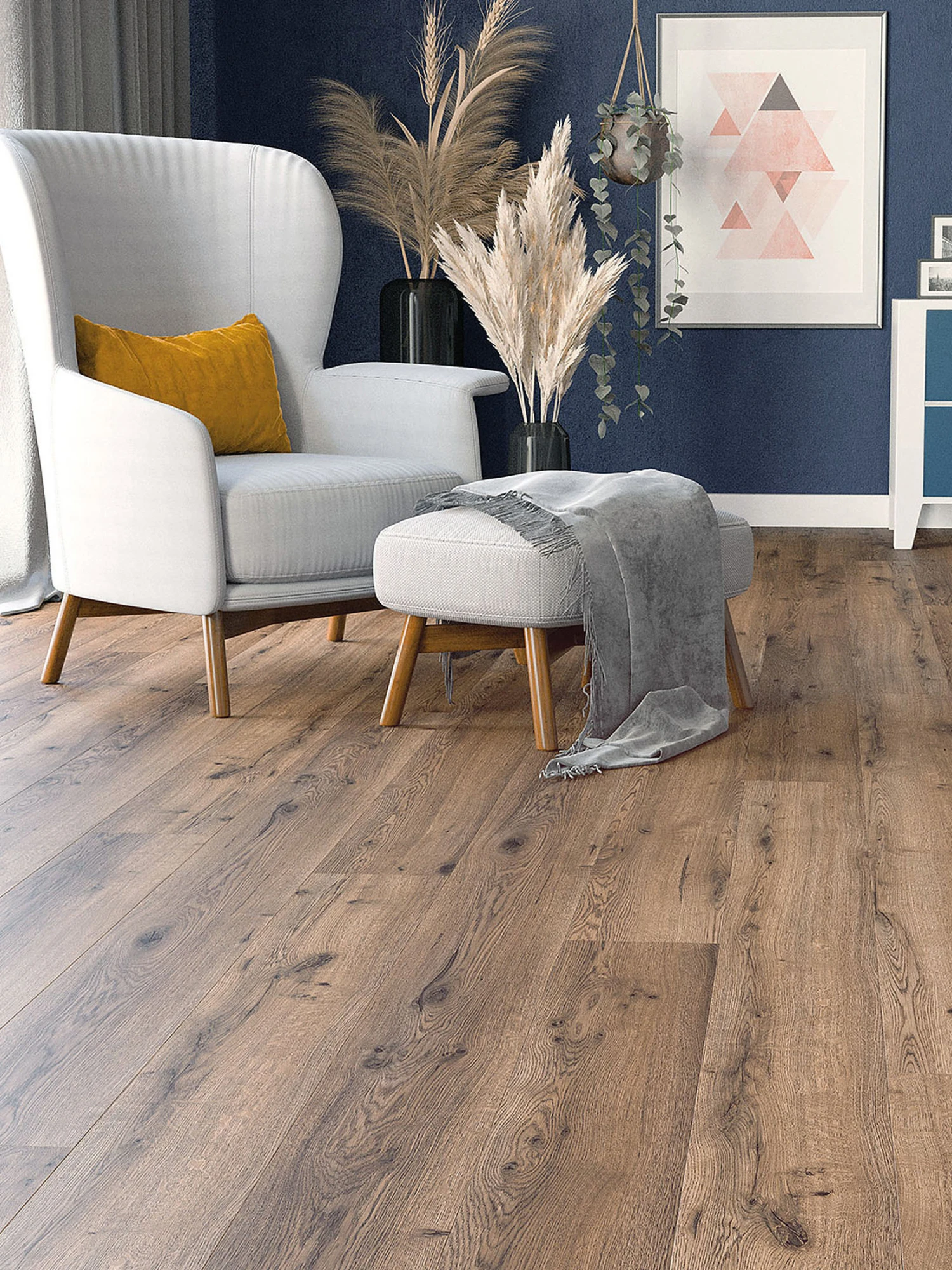 Klick-Laminat, Wildeiche 62259 Klick-Laminat, Wildeiche 62259 -Einrichtungsgegenstände Geschäft Premium Laminat Wildeiche mil