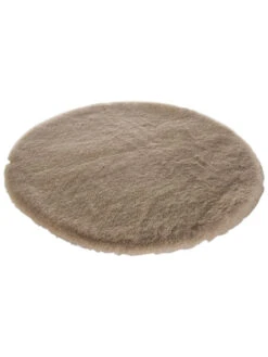 Sitzauflage, Cappuccino -Einrichtungsgegenstände Geschäft Ranua Kunstfell Sitzkissen Braun Cappuccino 50rund fper