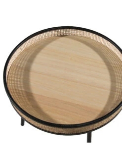 Tisch, Natur -Einrichtungsgegenstände Geschäft Rotang Tisch Hellbraun Natur 42x42x41 pla