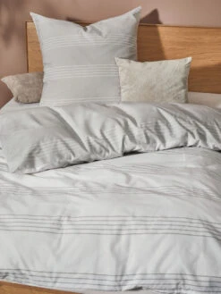 Renforcé-Bettwäsche, Grau/Weiss -Einrichtungsgegenstände Geschäft Salieri Bettwaesche Grau GrauWeiss 135x200 mil2