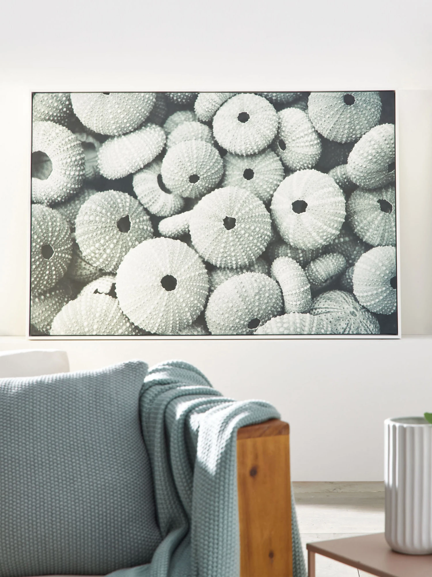 Leinwand-Druck-gerahmt, Hellgrün Leinwand-Druck-gerahmt, Hellgrün -Einrichtungsgegenstände Geschäft Seeigel Druckgerahmt Gruen Hellgruen 50x120 mil