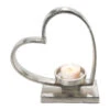 Teelichthalter, Nickel -Einrichtungsgegenstände Geschäft SingleHeart Kerzenstaender Silber Nickel 12x25x272C3 per2202