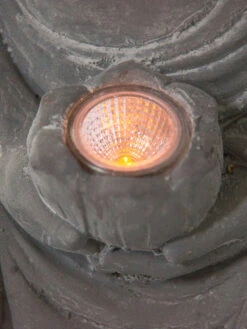 Figur, Hellgrau -Einrichtungsgegenstände Geschäft SitzenderBuddha Figur Grau Hellgrau 36x29x50 lup2