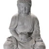 Figur, Hellgrau -Einrichtungsgegenstände Geschäft SitzenderBuddha Figur Grau Hellgrau 36x29x50 pla