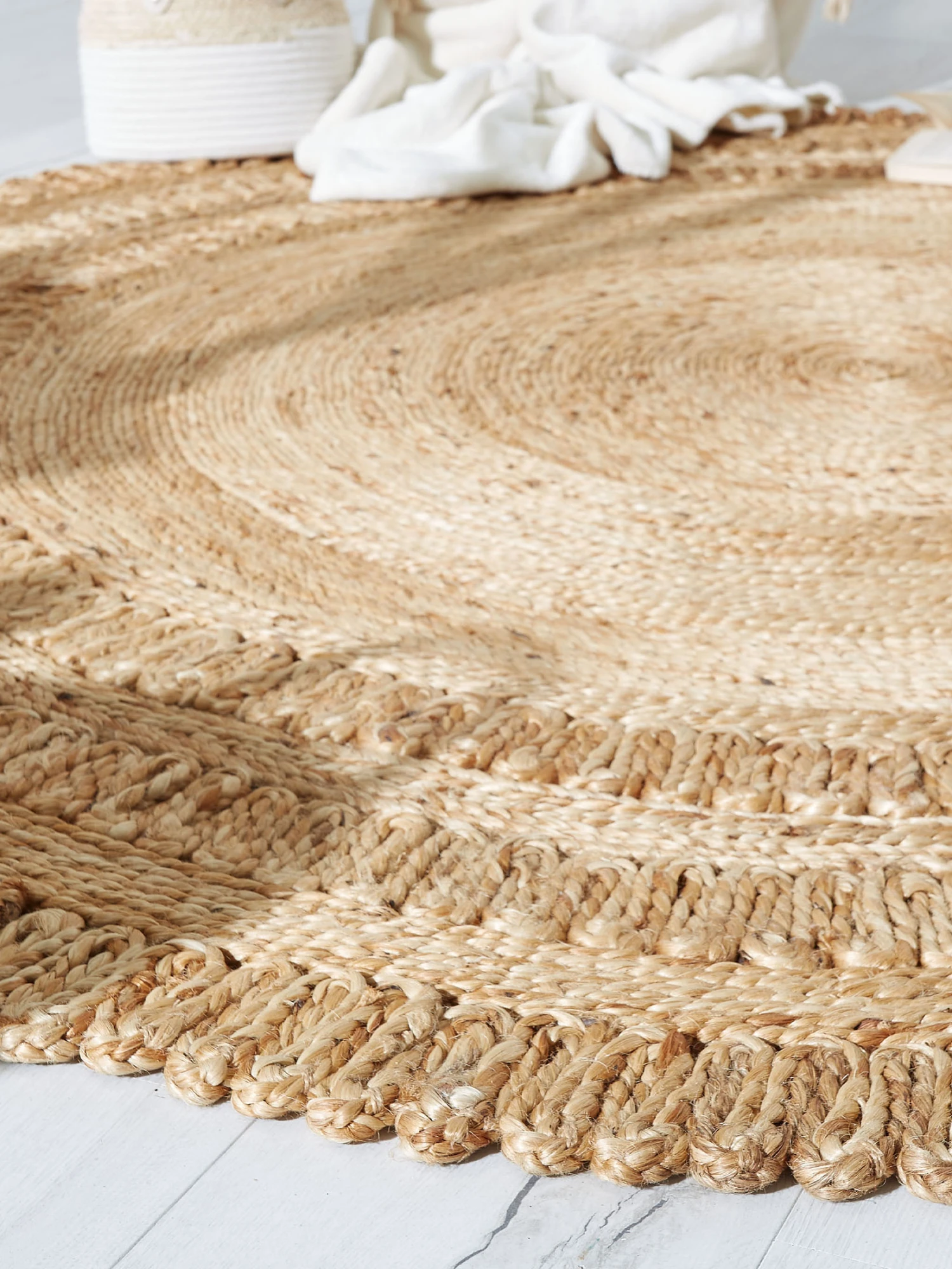 Jute-Teppich, Natural Jute-Teppich, Natural -Einrichtungsgegenstände Geschäft Skyarp JuteTeppich Beige Natural 150rund spar