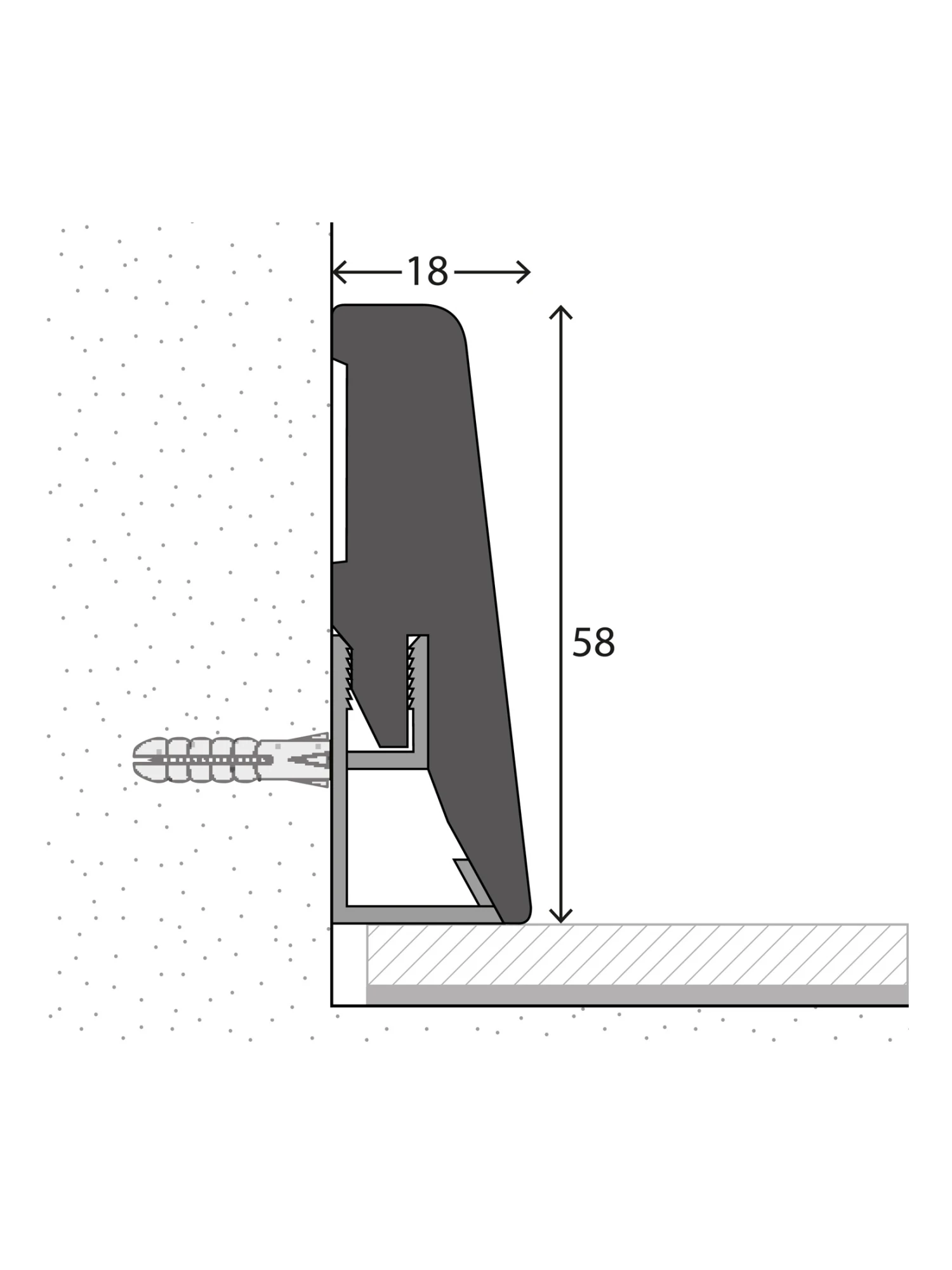 Sockelleiste, Ölschiefer Sockelleiste, Ölschiefer -Einrichtungsgegenstände Geschäft Sockelleiste6cm Zubehoer 6x250 schema