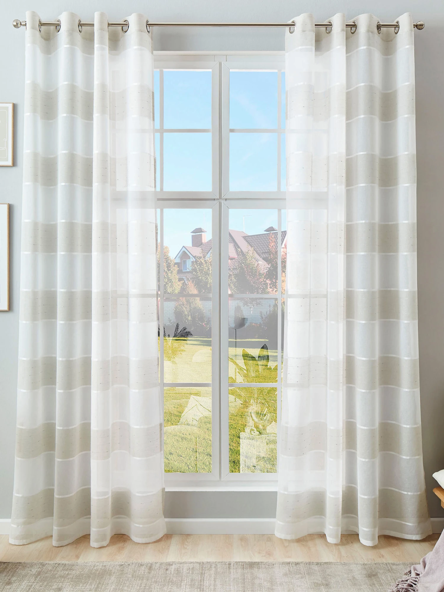 Ösenschal, Taupe Ösenschal, Taupe -Einrichtungsgegenstände Geschäft Sontje Gardine Oesenschal Beige Taupe 140x245 mil