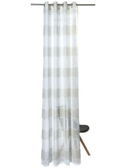 Ösenschal, Taupe 4 Ösenschal, Taupe -Einrichtungsgegenstände Geschäft Sontje Gardine Oesenschal Beige Taupe 140x245 pla2